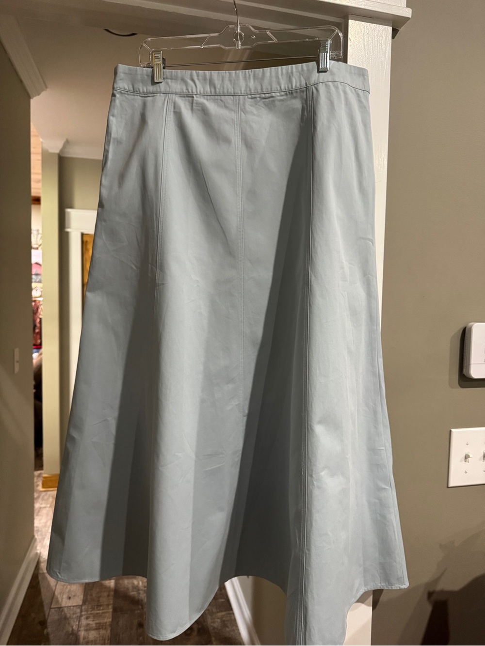 Light Blue Maxi A-Line Skirt — Classic Everyday Elegance S146